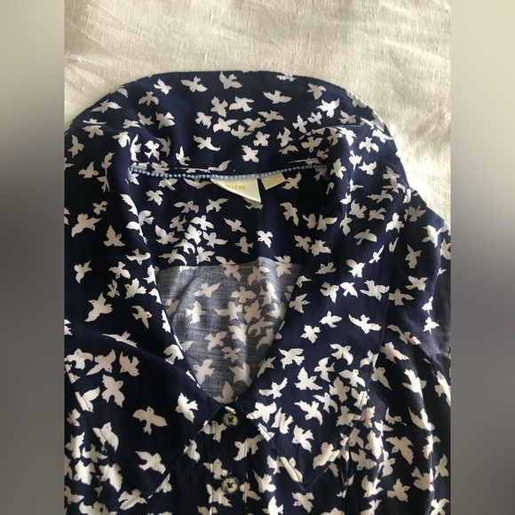 Anthropologie Maeve Flutter Neck Sparrow Shirt - Picture 6 of 11